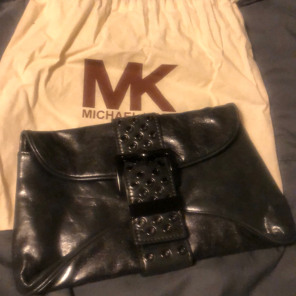 Michael Kors NWT nice size clutch gunmetal